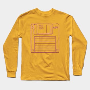 Floppy Disk (Violet Lines) Analog / Computer Long Sleeve T-Shirt